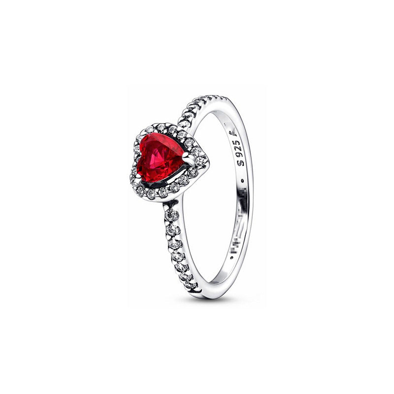 Panjiadora S925 sterling silver Valentine's Day new red love fairy ring DIY couple ring ring
