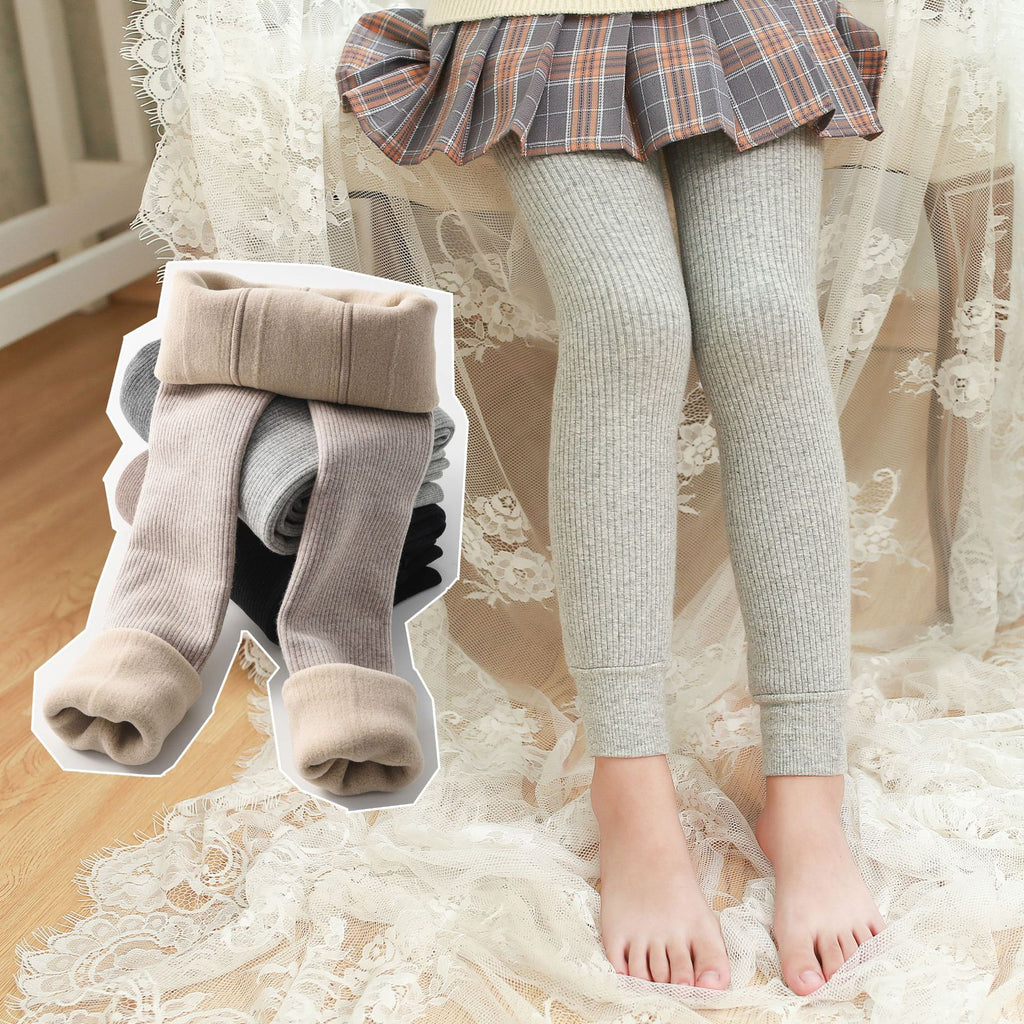 Girls' fleece leggings autumn and winter children's leggings baby warm pants thickened outer wear pantyhose one velvet