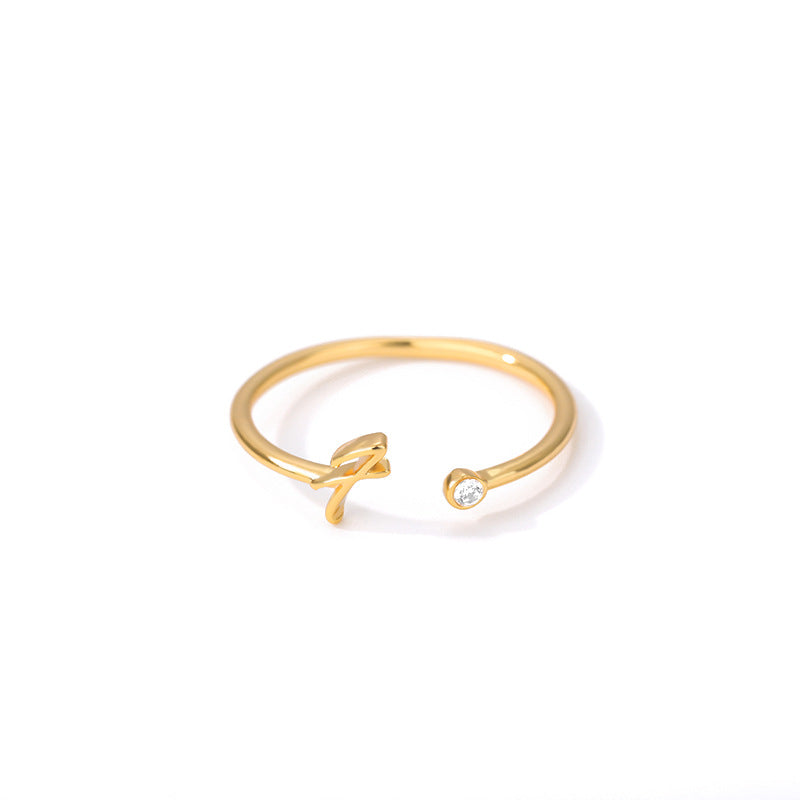 Cross-border simple letter ring English letter ring women's opening adjustable ring name ring spot