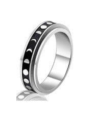 Star Moon Titanium Steel Rotatable Ring Male European and American Stainless Steel Couple Ring Cross-border Explosive Supply