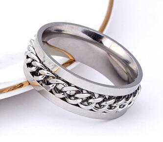 Star Moon Titanium Steel Rotatable Ring Male European and American Stainless Steel Couple Ring Cross-border Explosive Supply