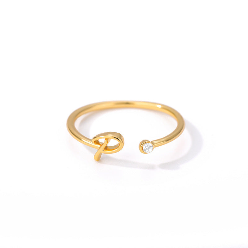 Cross-border simple letter ring English letter ring women's opening adjustable ring name ring spot