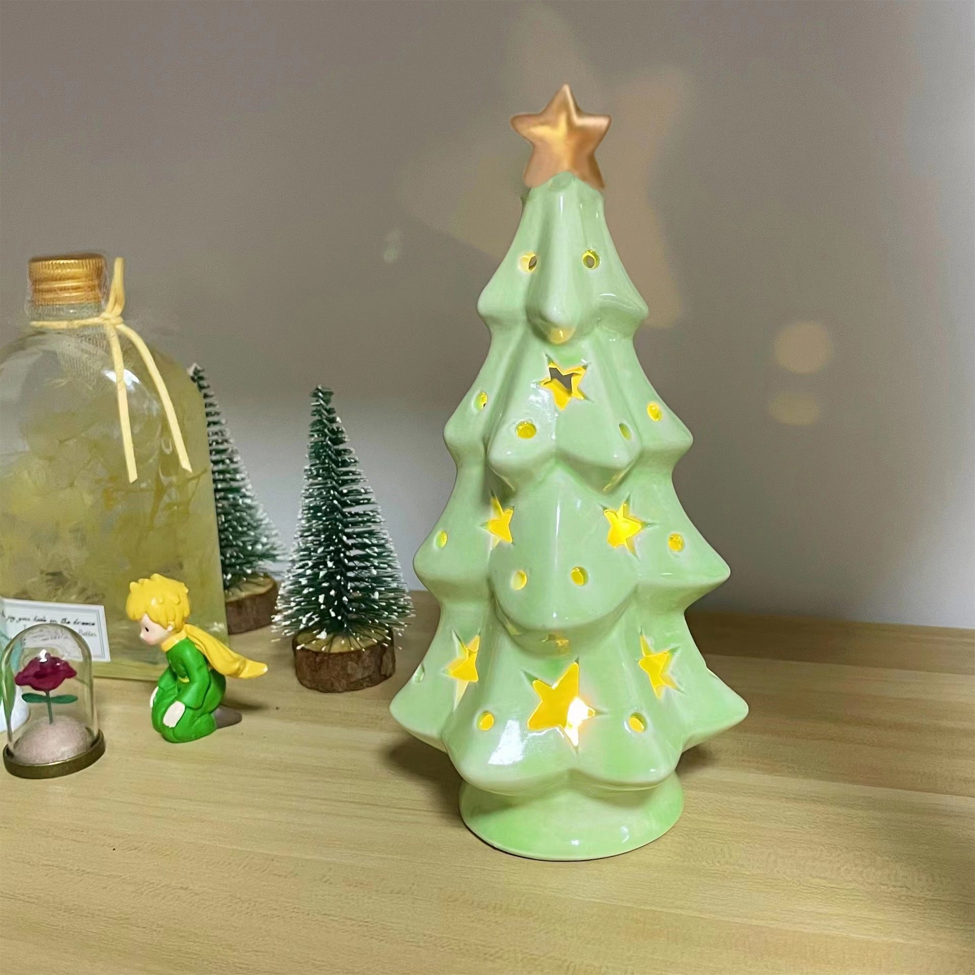 Creative Cute Ceramic Jewelry Box Christmas Tree Bear Aromatherapy Storage Decoration Desktop Decoration Christmas Gift