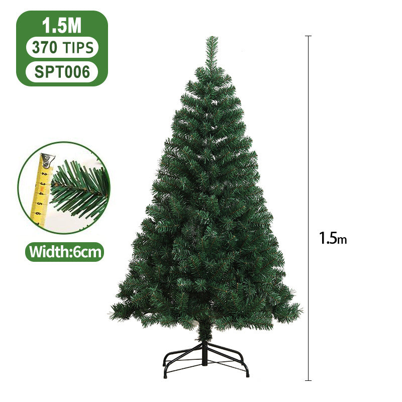 PVC Christmas tree large encrypted green simulation tree 1.5m/1.8m home hotel floor decoration spot