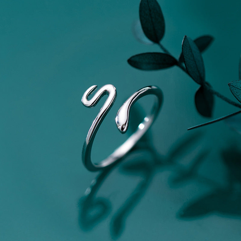 Smart snake ring open ring female Japanese and Korean temperament simple fashion ring Korean personality snake ring female