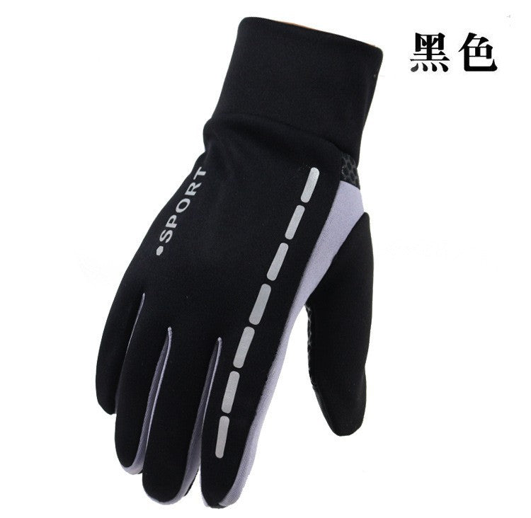 Promotion autumn and winter touch screen gloves cycling men and women fleece outdoor skiing warm waterproof zipper cross-border couple wholesale