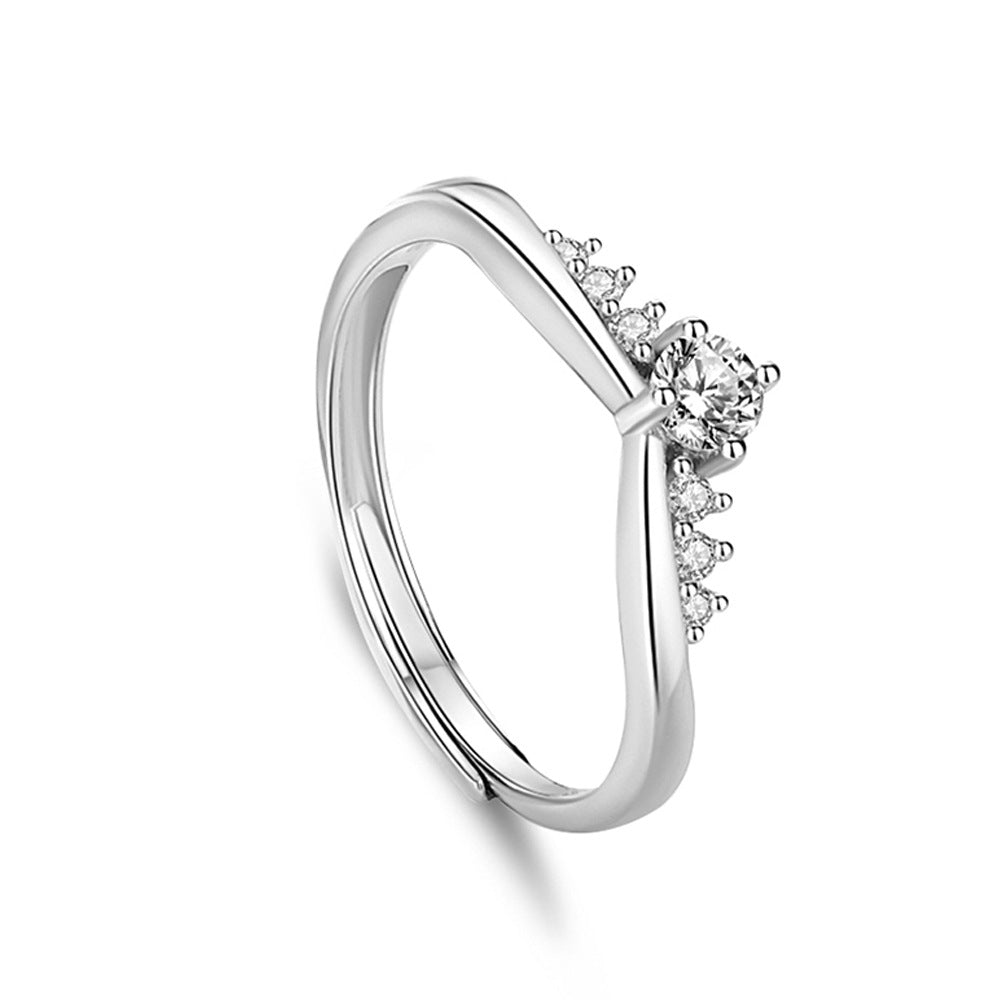 s925 sterling silver couple ring original design light luxury couple ring live ring ring Valentine's Day gift