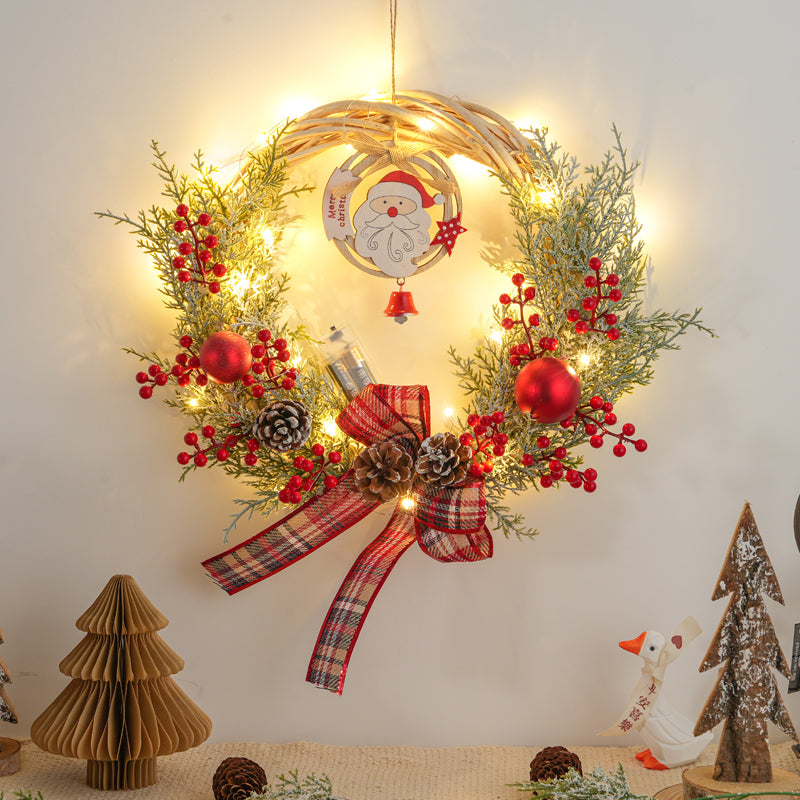 Christmas decorations garland door hanging wreath scene layout Christmas tree circle hanging ornaments door hanging ornaments creative