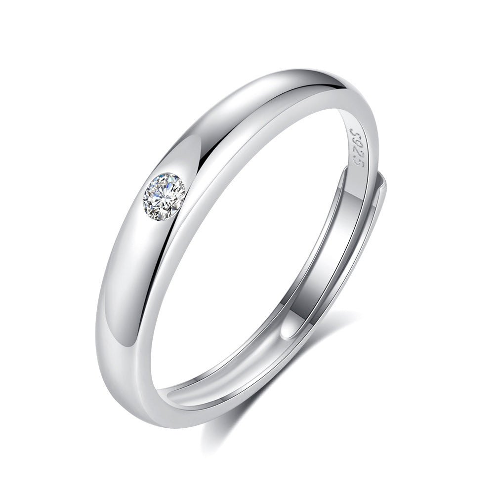 s925 sterling silver couple ring original design light luxury couple ring live ring ring Valentine's Day gift