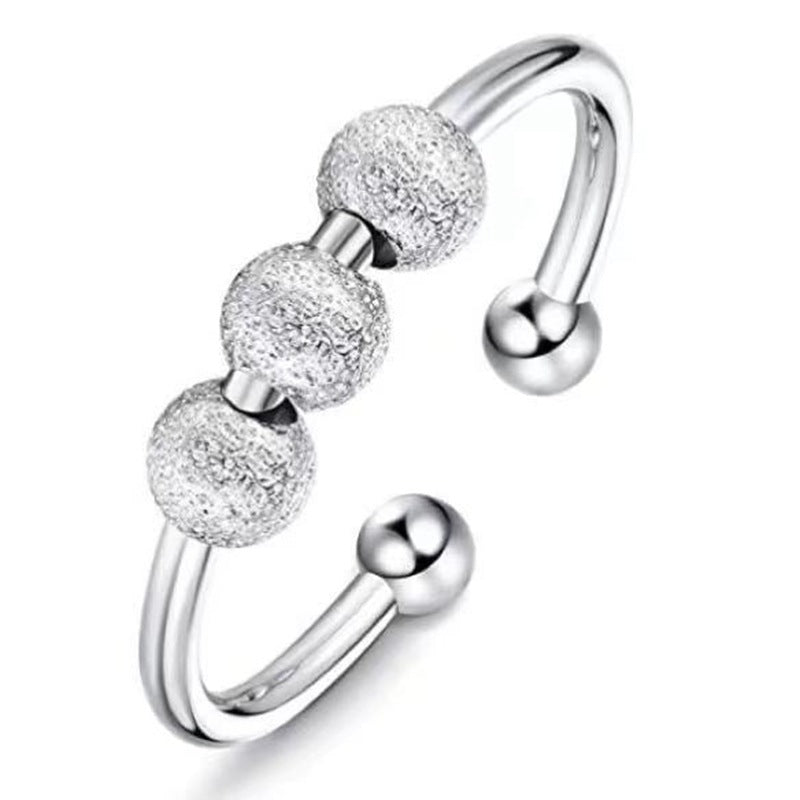 European and American cross-border sunflower bee rotating ring adjustable open zircon ring decompression ring female