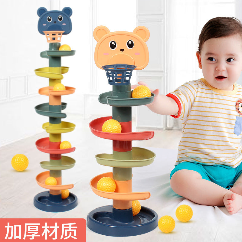 Shooting stacking fun children's fun track slide ball tower baby educational early education rolling ball toy 1-3 years old
