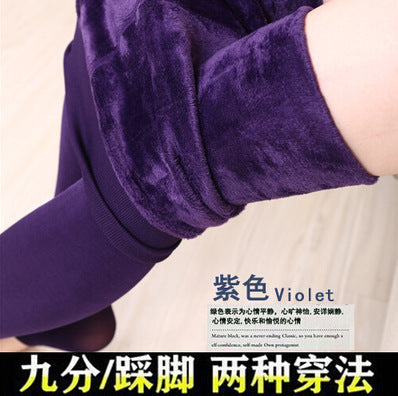 Winter High Waist Velvet Padded Thickened Outer Wear Leggings Women's Autumn Winter Large Size Slimming Slim-Fit Cotton Pants Step-on Pantyhose