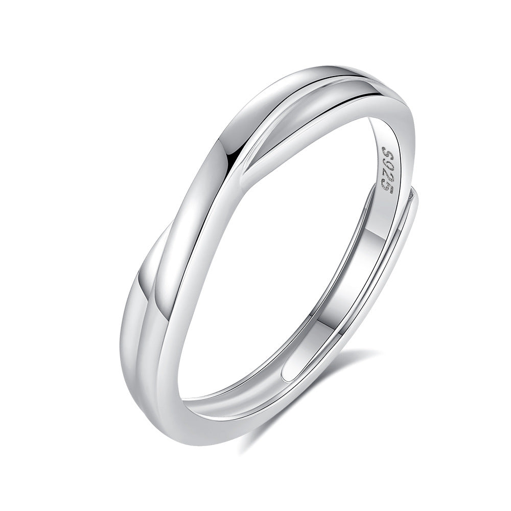 s925 sterling silver couple ring original design light luxury couple ring live ring ring Valentine's Day gift