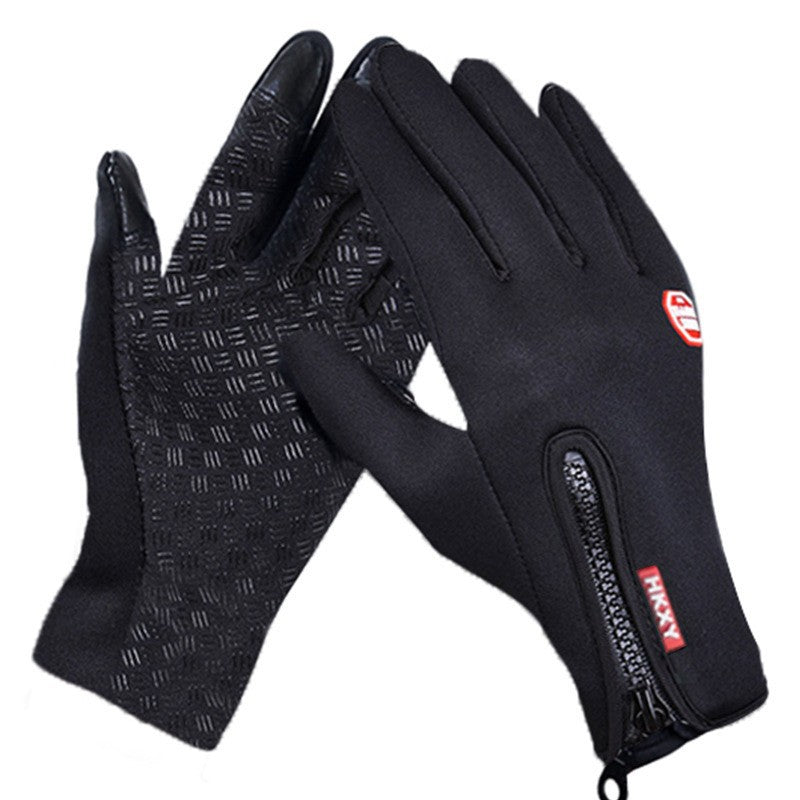 Promotion autumn and winter touch screen gloves cycling men and women fleece outdoor skiing warm waterproof zipper cross-border couple wholesale