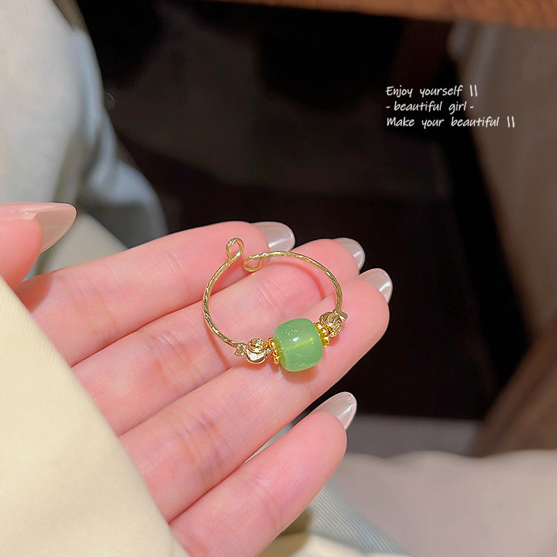 Light luxury high-end design pearl ring female niche ins style exquisite zircon ring open ring hand jewelry