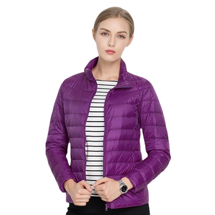 Women's Winter Coat 2022 New Lightweight White Duck Down Stand Collar Slim Ladies Winter Down Coat