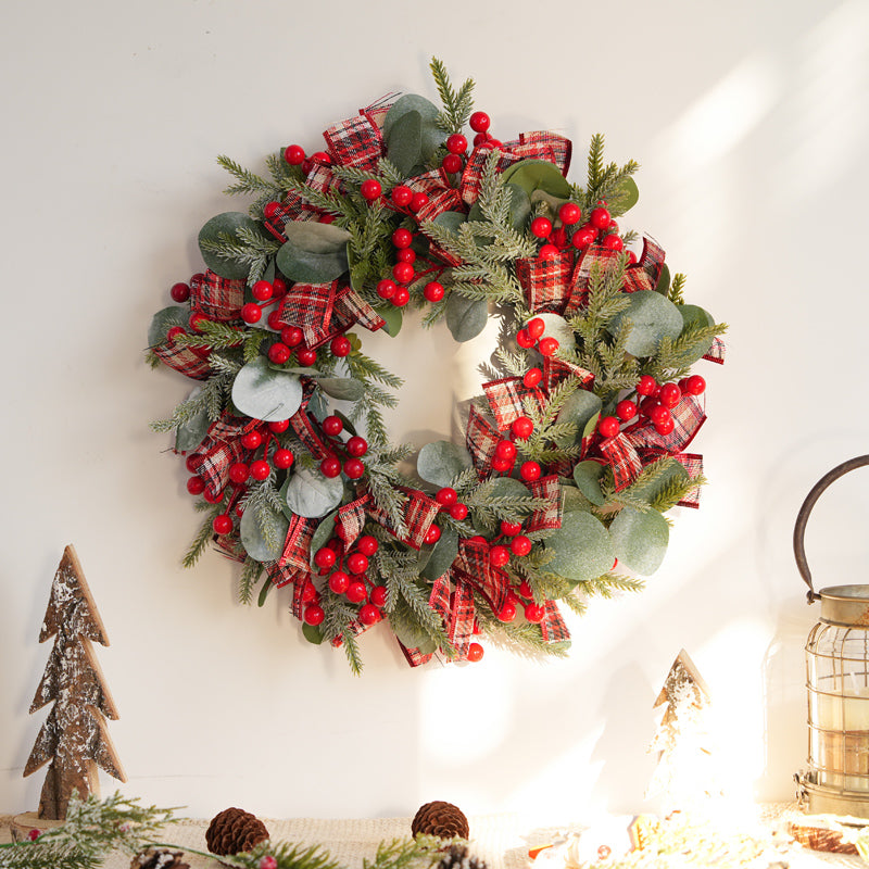 Christmas decorations garland door hanging wreath scene layout Christmas tree circle hanging ornaments door hanging ornaments creative