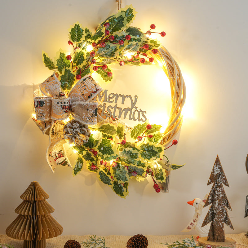 Christmas decorations garland door hanging wreath scene layout Christmas tree circle hanging ornaments door hanging ornaments creative