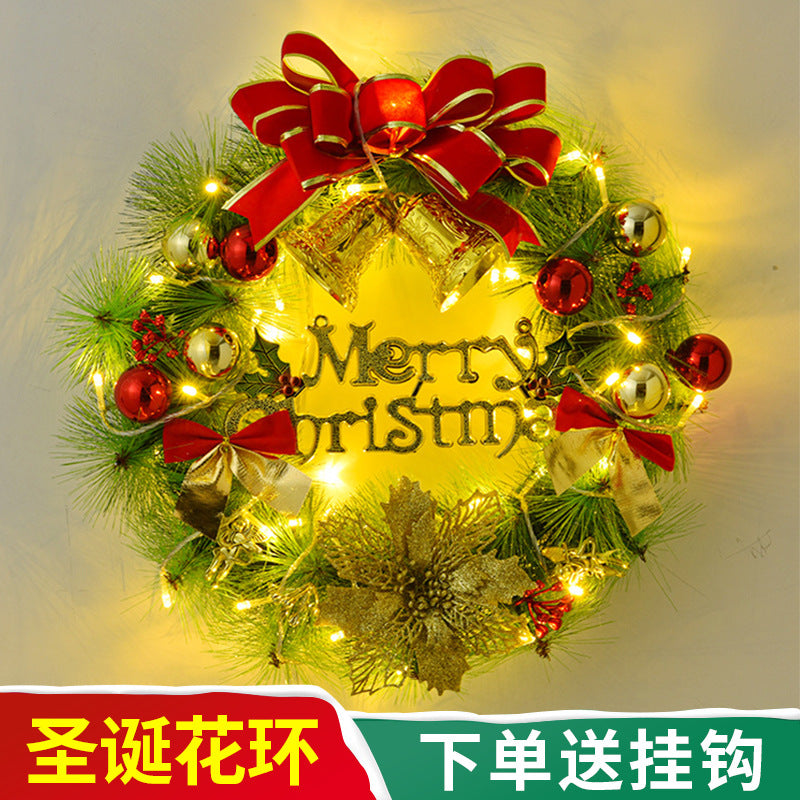 Christmas decorations garland door hanging wreath scene layout Christmas tree circle hanging ornaments door hanging ornaments creative