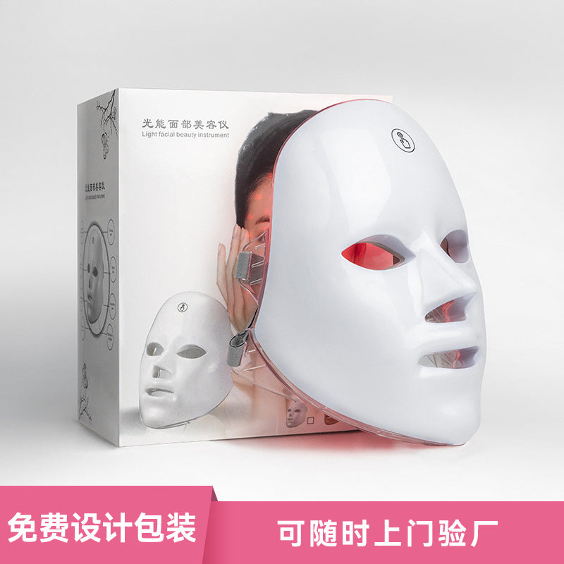 New beauty mask colorful LED light beauty instrument facial mask beauty home photon rejuvenation instrument introduction instrument