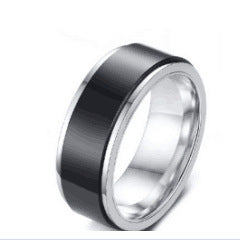 Star Moon Titanium Steel Rotatable Ring Male European and American Stainless Steel Couple Ring Cross-border Explosive Supply