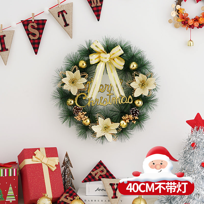 Christmas decorations garland door hanging wreath scene layout Christmas tree circle hanging ornaments door hanging ornaments creative