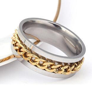 Star Moon Titanium Steel Rotatable Ring Male European and American Stainless Steel Couple Ring Cross-border Explosive Supply