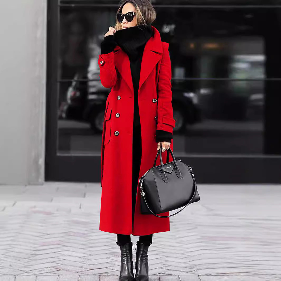Autumn and Winter Cross-border Amazon Casual Fashion Woolen Coat Women's Clothing