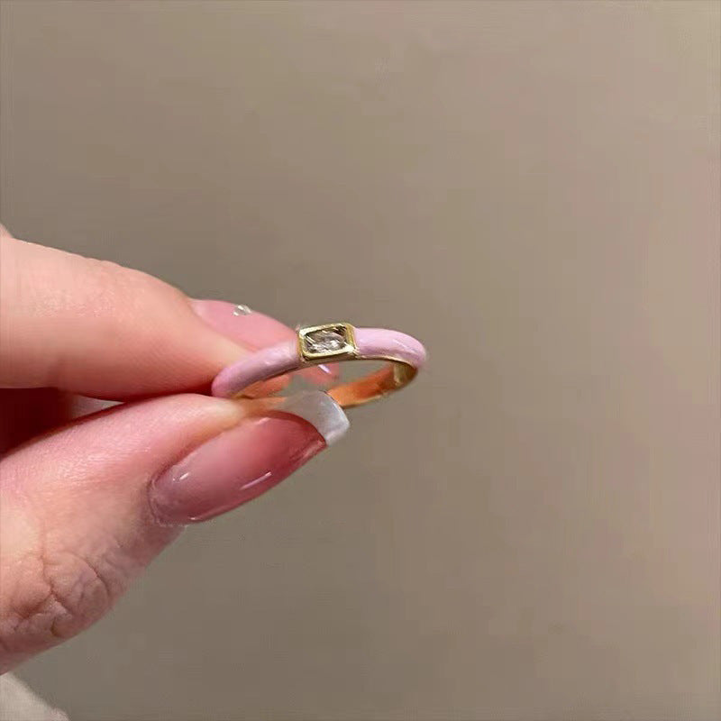 Light luxury high-end design pearl ring female niche ins style exquisite zircon ring open ring hand jewelry