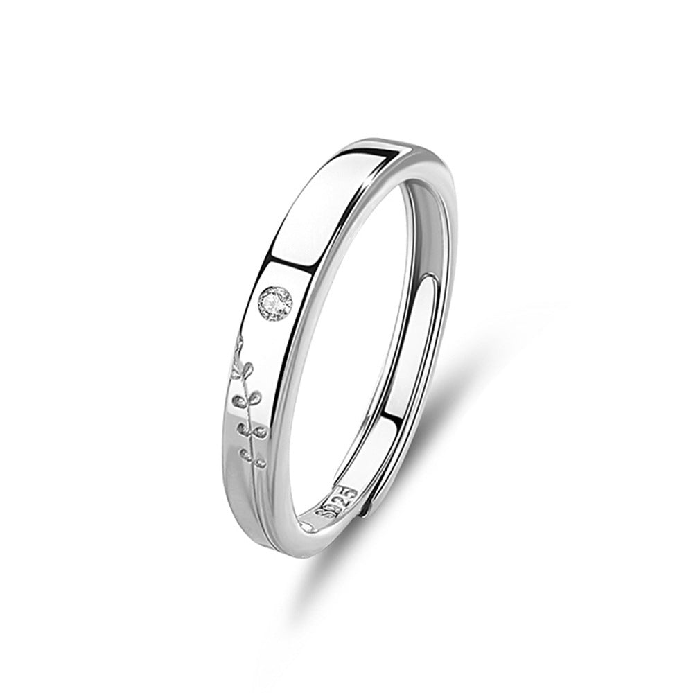 s925 sterling silver couple ring original design light luxury couple ring live ring ring Valentine's Day gift