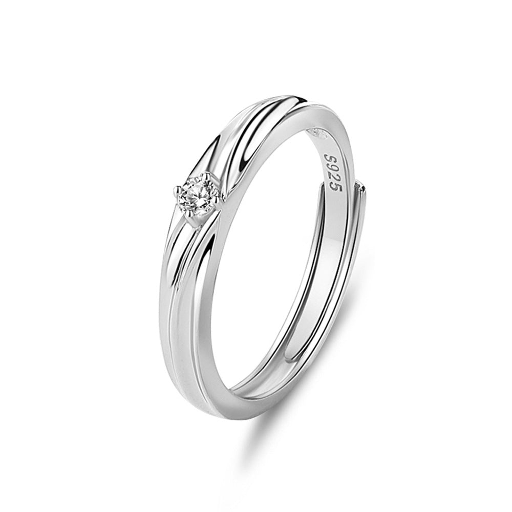 s925 sterling silver couple ring original design light luxury couple ring live ring ring Valentine's Day gift