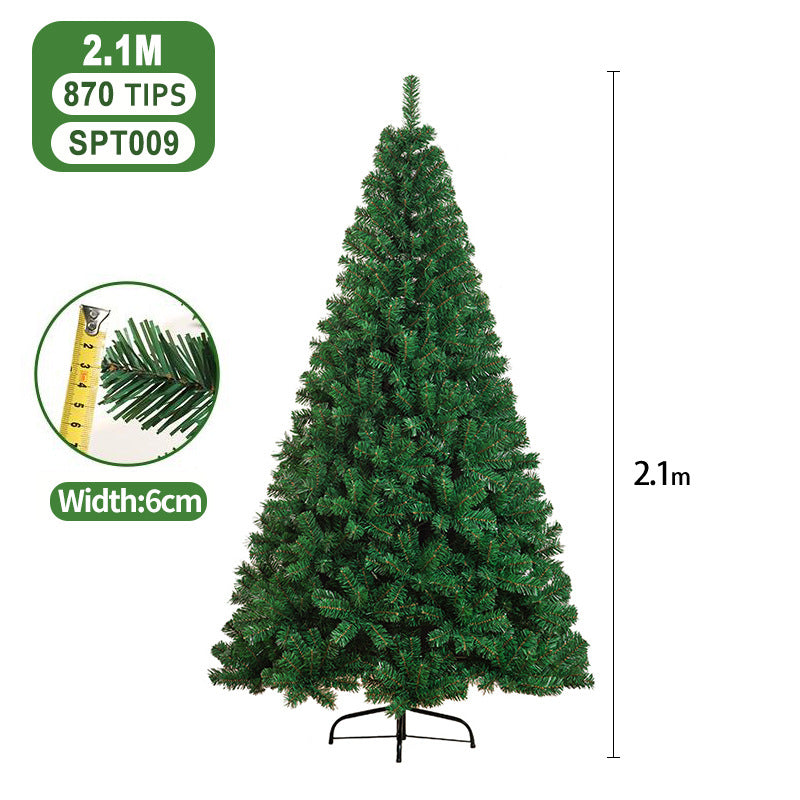 PVC Christmas tree large encrypted green simulation tree 1.5m/1.8m home hotel floor decoration spot