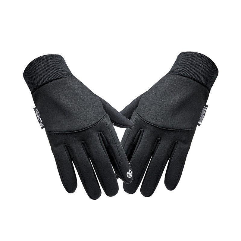Windproof gloves, winter cycling gloves, touchscreen gloves, water cycling gear, outdoor fleece-lined cold-proof ski gloves
