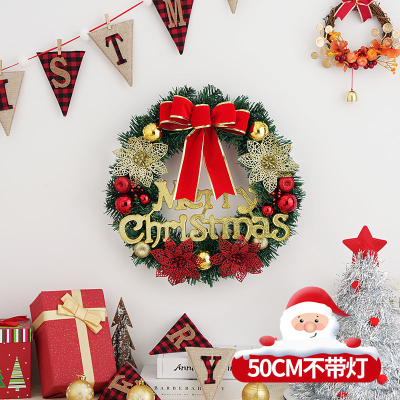 Christmas decorations garland door hanging wreath scene layout Christmas tree circle hanging ornaments door hanging ornaments creative