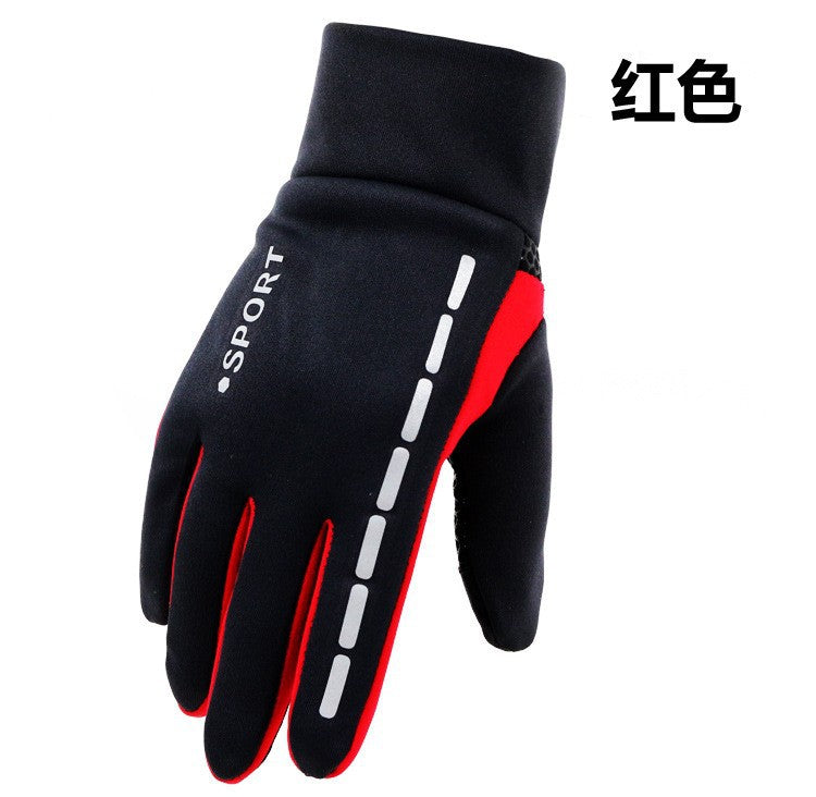 Promotion autumn and winter touch screen gloves cycling men and women fleece outdoor skiing warm waterproof zipper cross-border couple wholesale