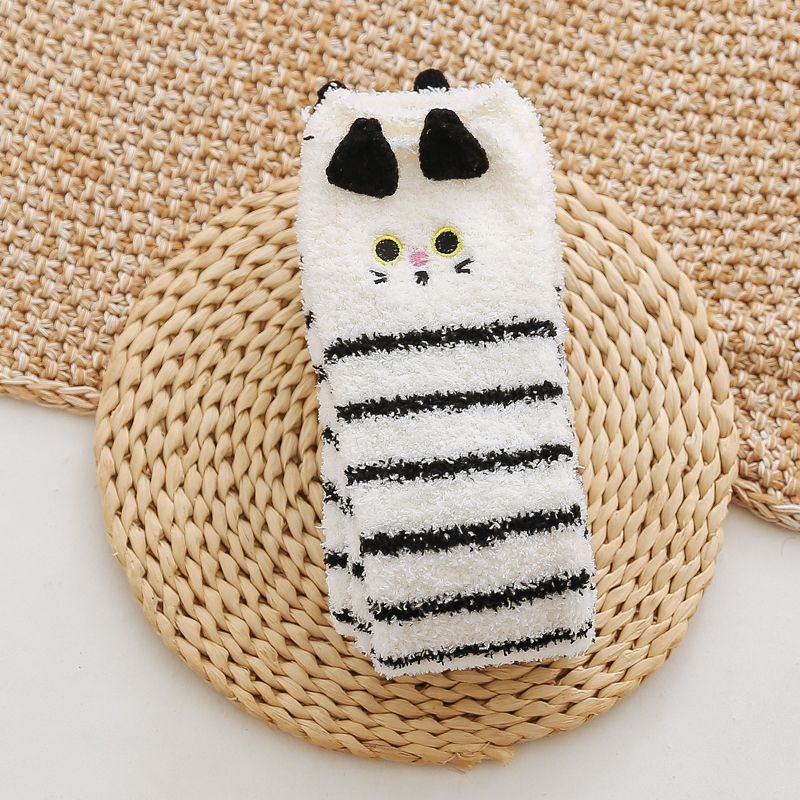 Coral fleece socks for women winter thickened floor sleeping over knee leggings socks long tube plus fleece autumn and winter warmth