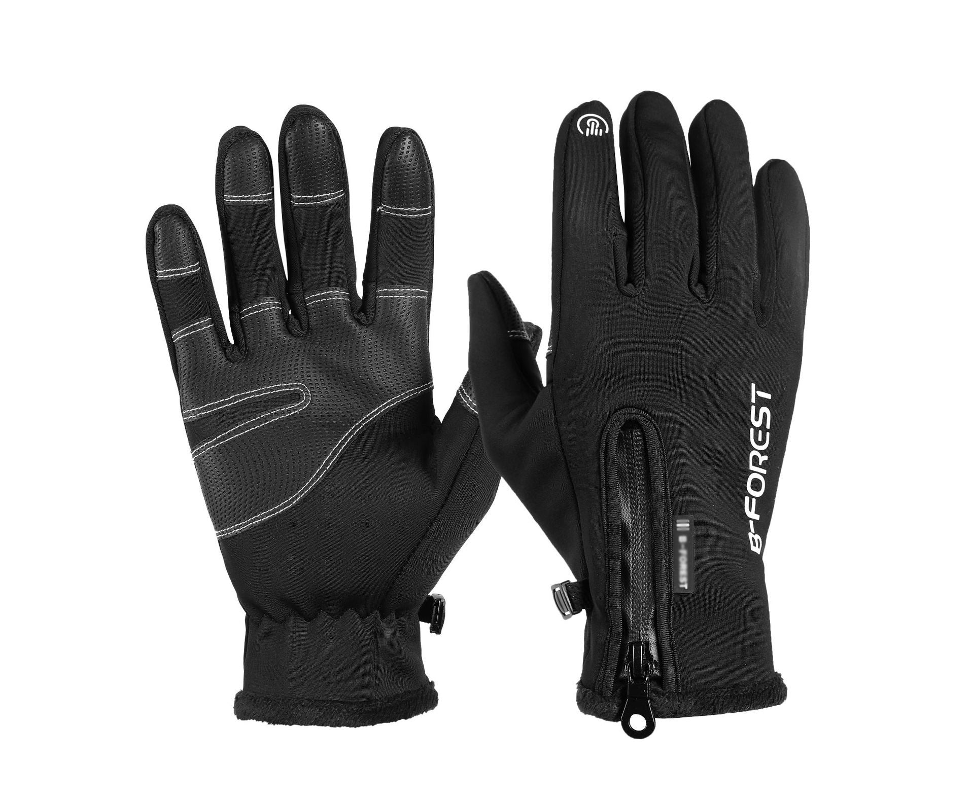 Windproof gloves, winter cycling gloves, touchscreen gloves, water cycling gear, outdoor fleece-lined cold-proof ski gloves