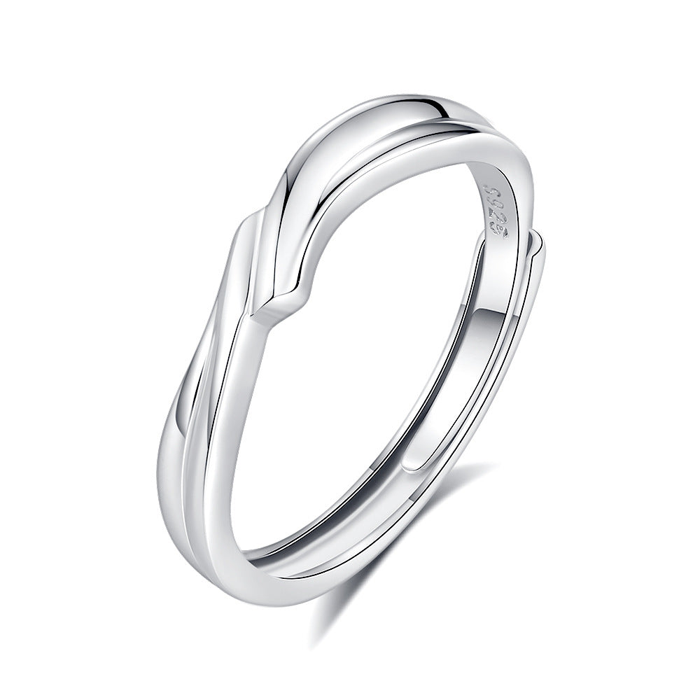 s925 sterling silver couple ring original design light luxury couple ring live ring ring Valentine's Day gift