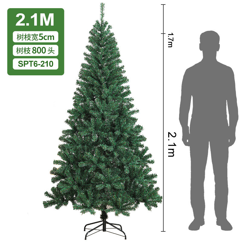 PVC Christmas tree large encrypted green simulation tree 1.5m/1.8m home hotel floor decoration spot