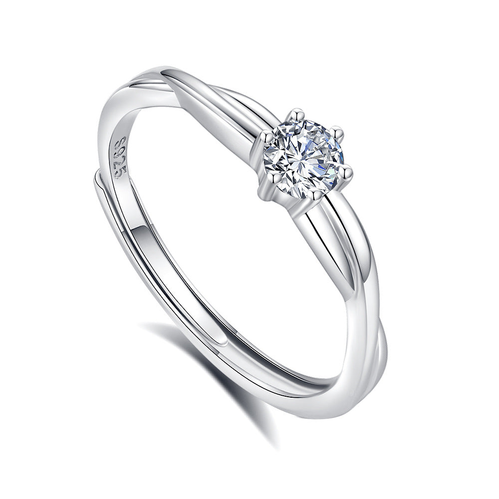 s925 sterling silver couple ring original design light luxury couple ring live ring ring Valentine's Day gift