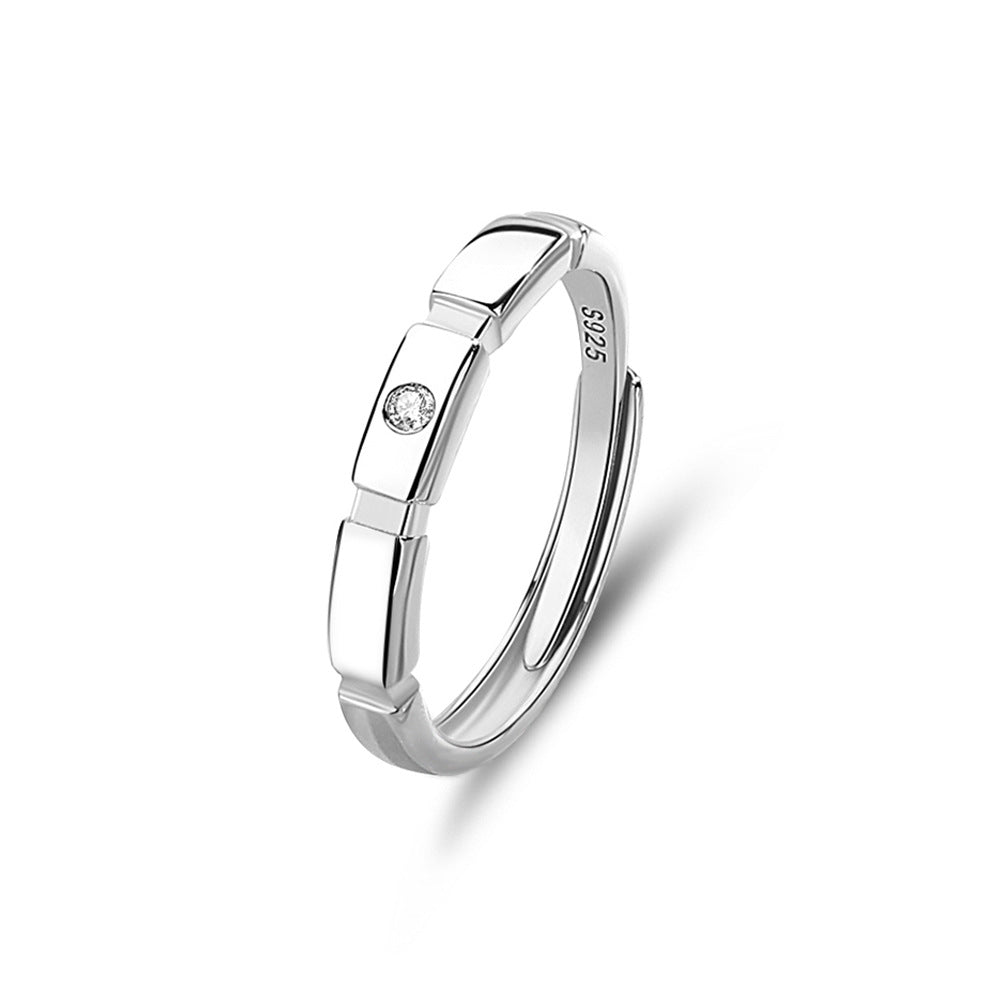 s925 sterling silver couple ring original design light luxury couple ring live ring ring Valentine's Day gift