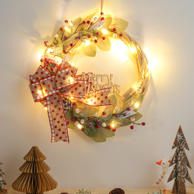 Christmas decorations garland door hanging wreath scene layout Christmas tree circle hanging ornaments door hanging ornaments creative