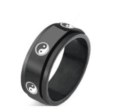 Star Moon Titanium Steel Rotatable Ring Male European and American Stainless Steel Couple Ring Cross-border Explosive Supply