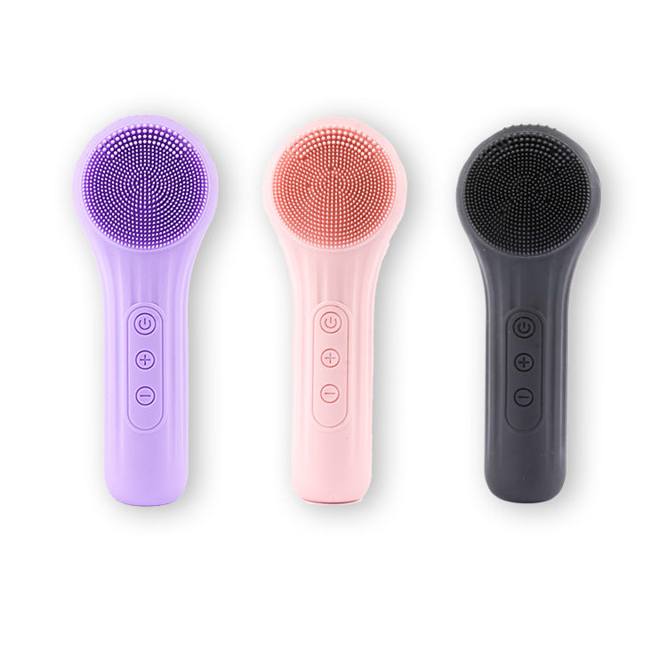 Cross-border new electric face wash beauty massage ultrasonic face pore cleaning brush waterproof silicone cleansing instrument
