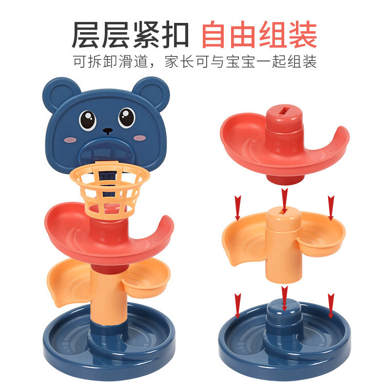 Shooting stacking fun children's fun track slide ball tower baby educational early education rolling ball toy 1-3 years old