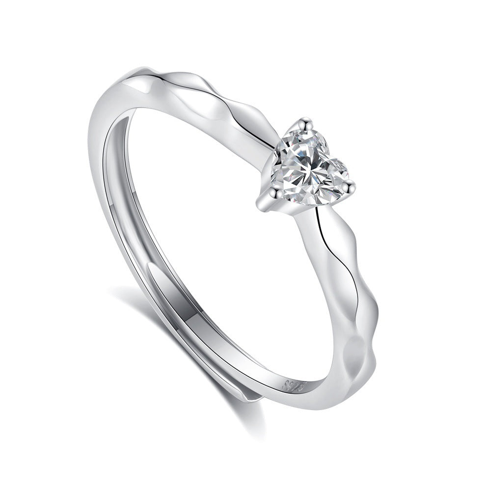 s925 sterling silver couple ring original design light luxury couple ring live ring ring Valentine's Day gift