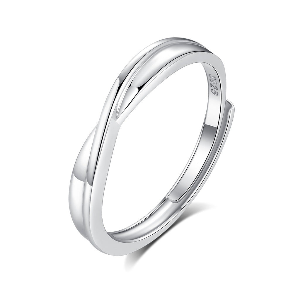 s925 sterling silver couple ring original design light luxury couple ring live ring ring Valentine's Day gift