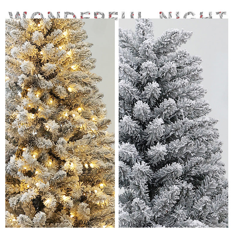 Cross-border Christmas Snow Flocked Encrypted Glowing Christmas Tree Ornaments Christmas Decorations Christmas Tree Source Factory