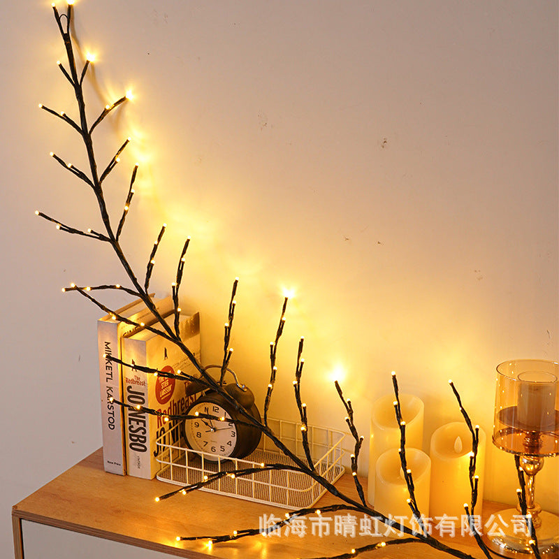 New led custom light string bedroom decorative lights Christmas lights flat tree lights small lights rattan light string lights