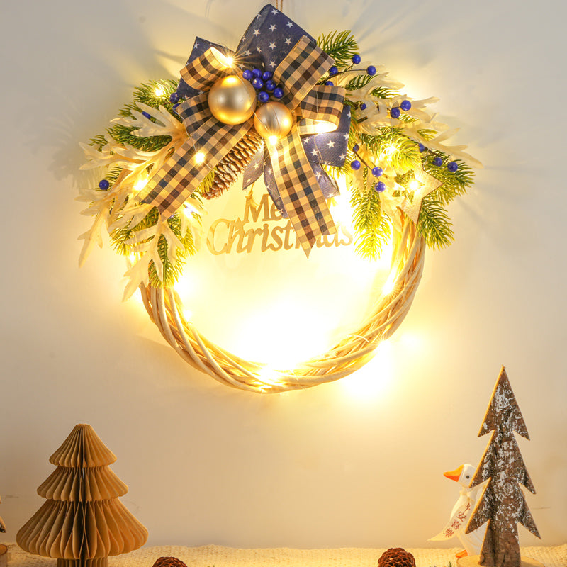 Christmas decorations garland door hanging wreath scene layout Christmas tree circle hanging ornaments door hanging ornaments creative